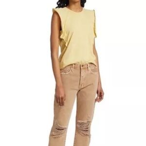 Frame Yellow ruffles summer tank top